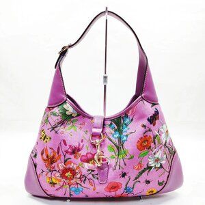 Authentic Gucci Hand Bag Pink Canvas mn576-011226